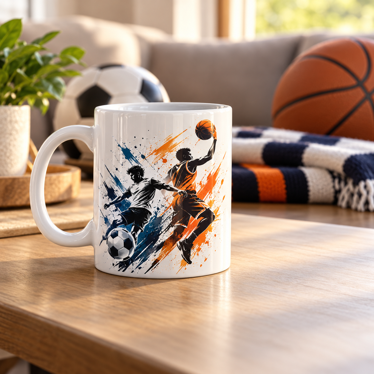 La taza ideal para el fanático del fútbol o básquet