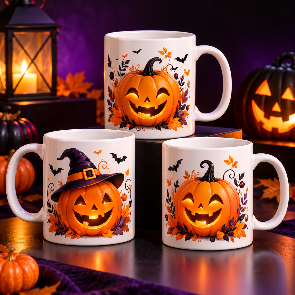 Set de tazas de Halloween personalizadas para compartir